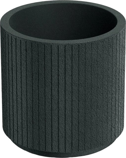 Prosperplast Blumentopf Coro in Charcoal mit geripptem Design, Durchmesser: 30 cm, Höhe: 30 cm - Bild 1
