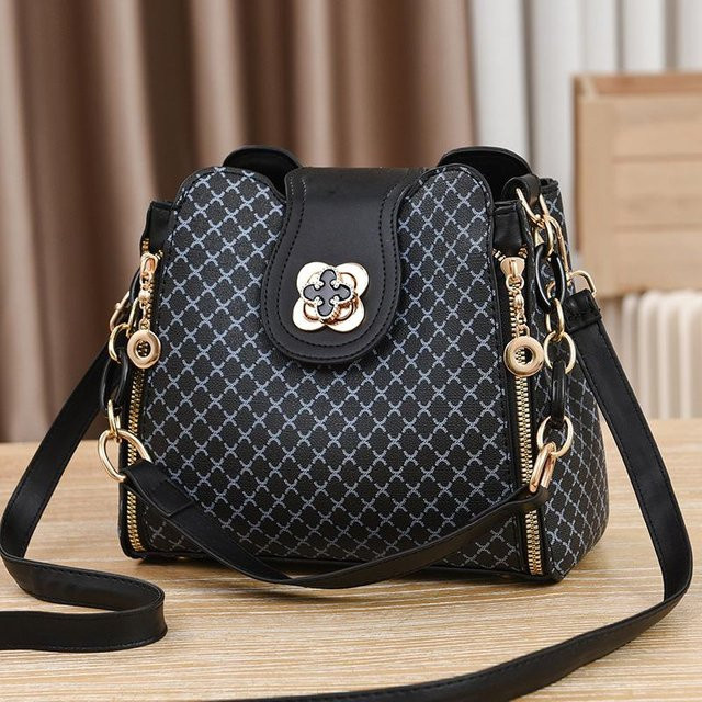 Yogodlns Eimer-Schulter-Crossbody-Tasche, Damen, schwarz, 23x11x19cm - Bild 1
