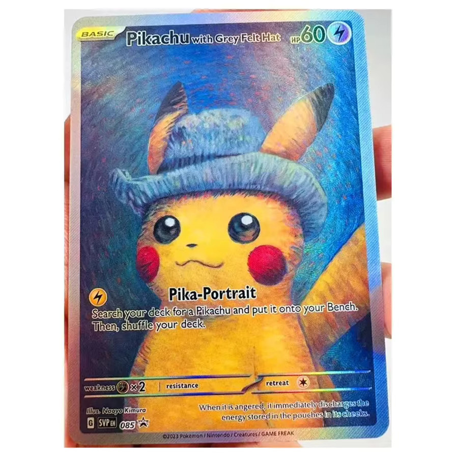 Bandai Pokémon PTCG Pikachu mit grauem Filzhut, Trainer Iono Meowth, Anime-Karten - Bild 2