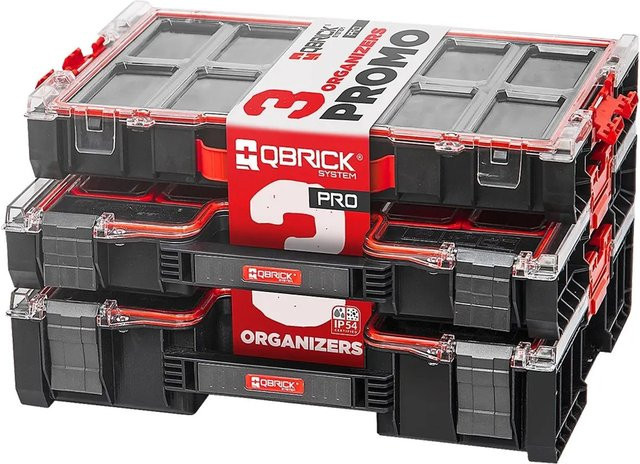 Qbrick System Kleinteilebox Set PRO Organizer 300 + 200 + 100 MFI in Schwarz aus Kunststoff - Bild 1