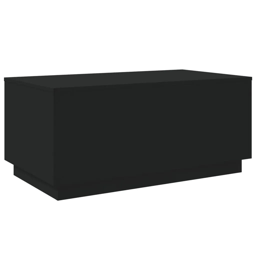 vidaXL Couchtisch mit LED-Leuchten in Schwarz, modern und rechteckig, B/T/H: 90 x 50 x 40 cm - Bild 2
