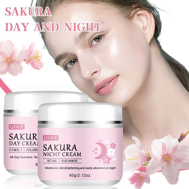 GSWP Sakura Tag & Nacht Feuchtigkeitscreme-Set, 120g - Bild 1