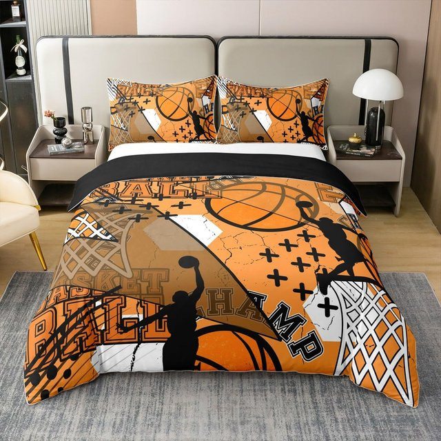 Bettwäsche Set Basketball Motiv für Jungen mit Bettbezug und Steppdeckenbezug, Einzelgröße, B/H: 135 x 200 cm - Bild 1