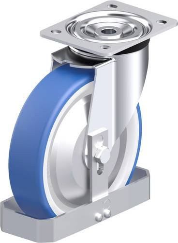 Blickle L-POTHS 200XK-FA-FS Stahlblech-Lenkrolle in Blau mit 200 mm Rad-Durchmesser und 400 kg Tragfähigkeit - Bild 1