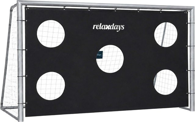 Relaxdays Fußballtor aus Stahl in Grau, witterungsbeständig, B/T/H: 300 x 200 x 120 cm - Bild 1