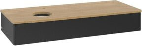 V&B Waschtischunterschrank Antao mit Beleuchtung, Farbe Braun, Eiche Honig lackiert, B/T/H: 120 x 50 x 19 cm - Bild 1