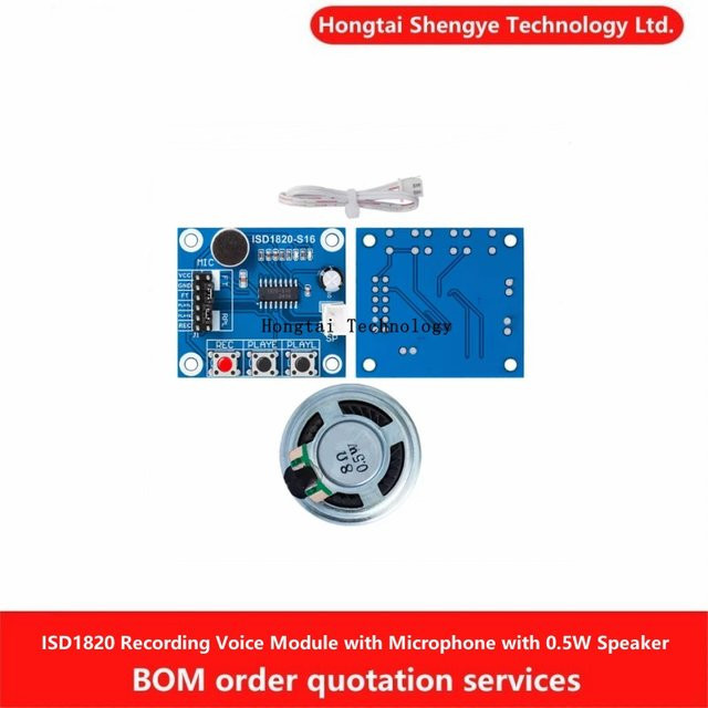 ISD1820 Sprachmodul mit Mikrofon und 0,5 W Lautsprecher in Blau - Bild 1