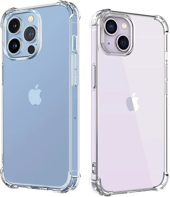 Stoßfeste und transparente Handyhülle aus weichem Silikon für iPhone 15 14 13 12 11 Pro Max Plus X XR XS von GRATUIT in Transparent - Bild 1