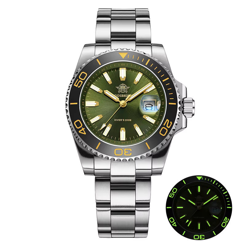 ADDIESDIVE Armbanduhr, Quarz, Edelstahl, 41 mm, Schwarz, Herren - Bild 5