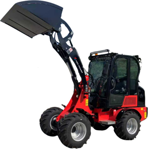 HZC Power Radlader WL1200 Hoflader mit Kubota Dieselmotor Euro5, 1200 kg Nennlast und Kabine in Rot - Bild 1