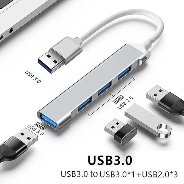 4-in-1 USB-C Multifunktions-Hub mit USB 3.0 und USB 2.0 für Hochgeschwindigkeitsübertragung, kompatibel mit Xiaomi, Samsung und Huawei - Bild 1
