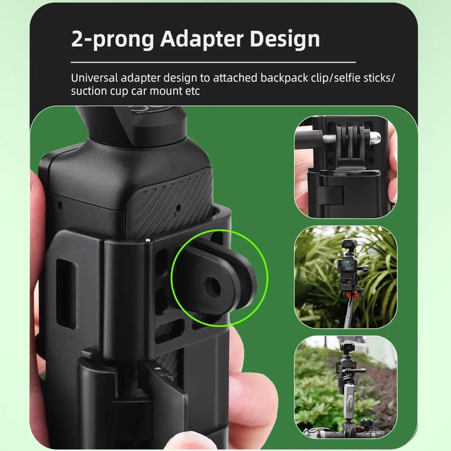 Flymile Pocket 4 Erweiterungshalterung Adapter für DJI Osmo Pocket 3 Schutzgehäuse mit Cold Shoe in Schwarz - Bild 2