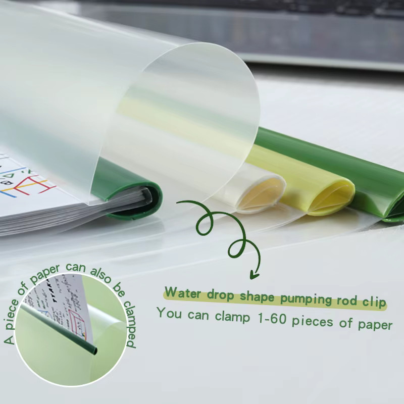 8er Set KOBEST A4 Klemmbinder transparent und blau aus Kunststoff für Büro und Schule - Bild 3