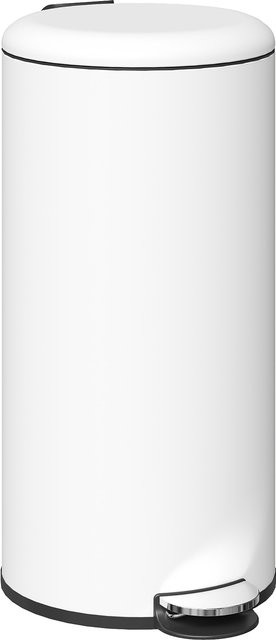 HOMCOM Mülleimer aus Metall mit Deckel und Fußpedal, 30L Abfalleimer in Weiß, B/T/H: 36 x 30 x 63,5 cm - Bild 1