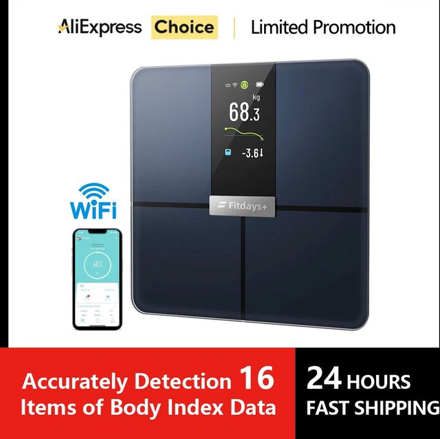 Icomon Intelligente WiFi-Körperfettwaage in Schwarz mit digitaler Zusammensetzungsanalyse für dein Fitness-Tracking - Bild 1