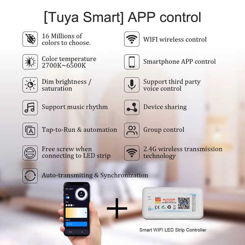 Tuya Zigbee Wifi LED Controller Smart Dimmer für RGBW RGBCCT LED Streifen, kompatibel mit Alexa und Google Home, inklusive Fernbedienung - Bild 2