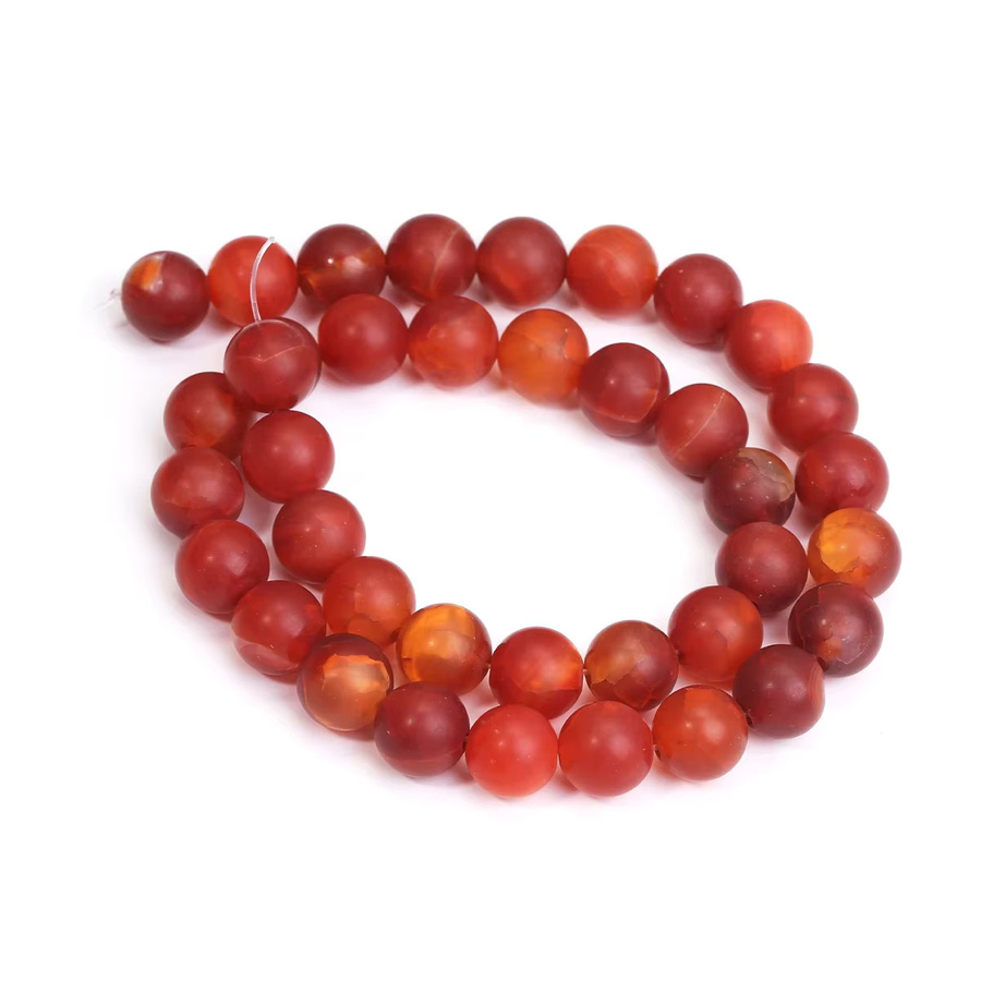 SANSWL Perlen, Naturstein Frost Grind Arenaceous Red Agat Onyx, Unisex - Bild 2