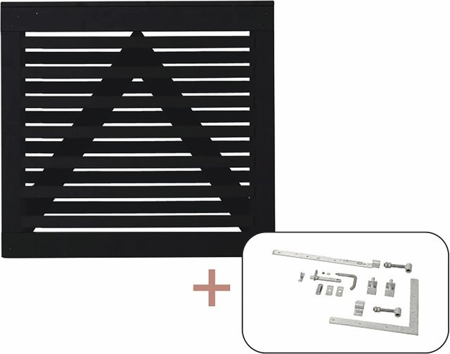 Plus Osaka Einzeltor aus Nadelholz in Schwarz, Breite: 100 cm, Höhe: 93 cm - Bild 1