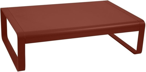 Fermob Bellevie Niedriger Tisch aus Metall in Rot für Garten, Terrasse und Balkon