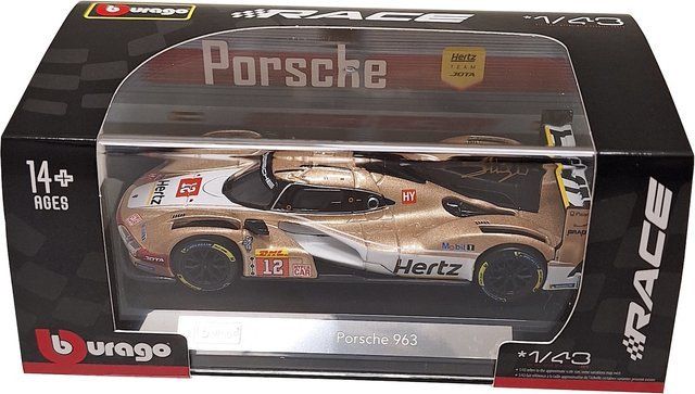 Bburago Porsche 963 Hertz Team JOTA #12, Modellauto, 1:43, ab 14 Jahren - Bild 1