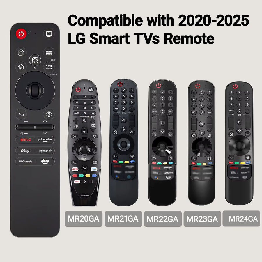 PINGEQUA Bluetooth-Sprachfernbedienung MR25GA in Schwarz, kompatibel mit LG Fernsehern der Modellreihe 2025 - Bild 5