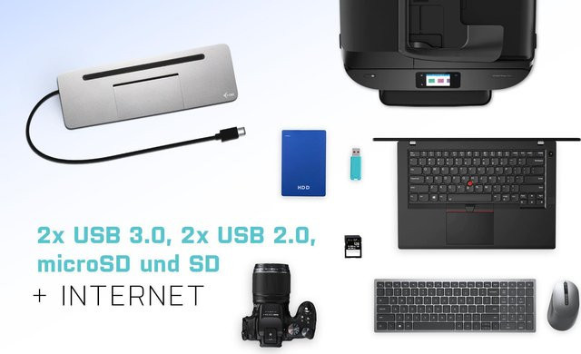 i-tec USB-C Dockingstation Metal Ergonomic mit 3x Display 4K UHD, Power Delivery und Ethernet in Grau - Bild 2