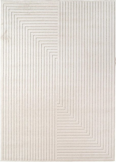 Ayyildiz Kurzflorteppich Nova In- und Outdoor-Teppich mit Hoch-Tief-Effekt in Creme/Beige, B/L: 140 x 200 cm - Bild 1