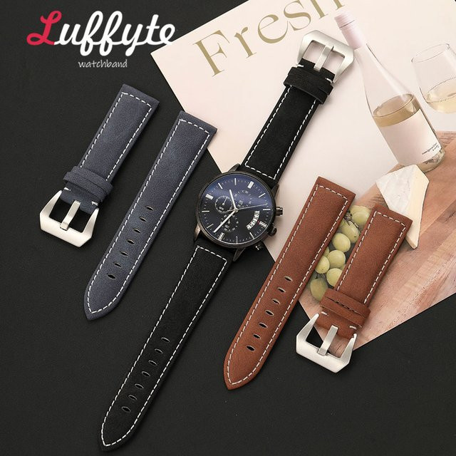 luffyte Uhrenarmband PU-Leder, Vintage, Schwarz, Herren - Bild 1