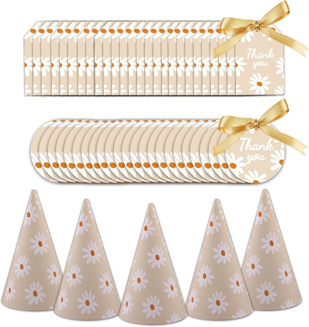 Daisy Blume Aufkleber aus Papier in Gelb für Hochzeits- und Geburtstagsparty Dekorationen sowie DIY Geschenkverpackungen - Bild 1