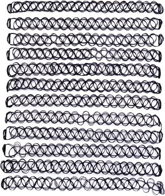 Choker Halskette, Schwarz, Damen, Vintage - Bild 1