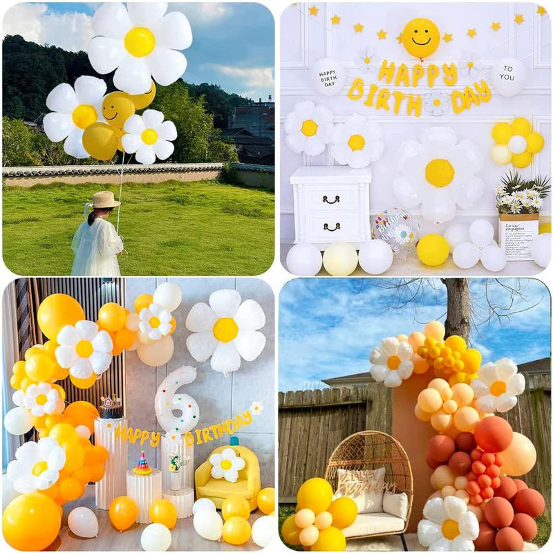 Skyfree Gänseblümchen-Folienballons in Weiß für Boho-Dekorationen bei Geburtstag, Hochzeit oder Ostern - Bild 5