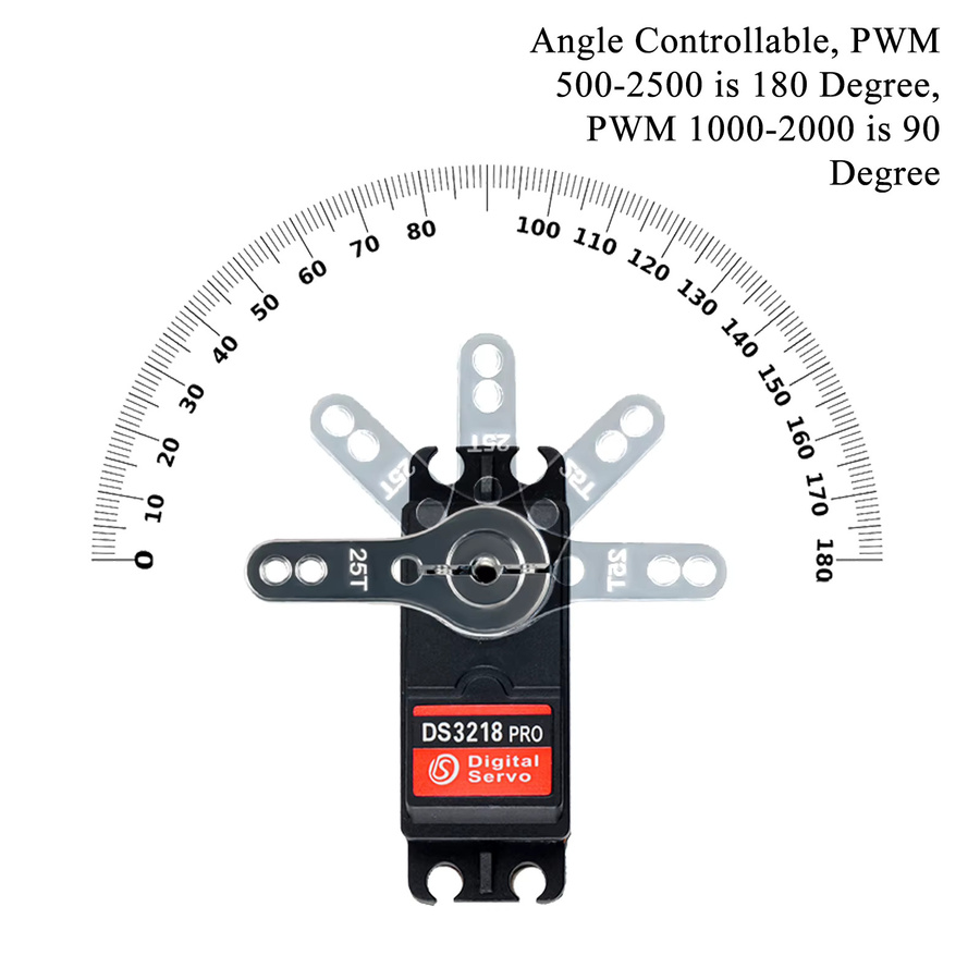 DIYmalls Digitales RC Coreless High Torque Servo DS3218 DS3225 DS3235 DS5160 PRO Wasserdicht 180 Grad in Schwarz - Bild 2