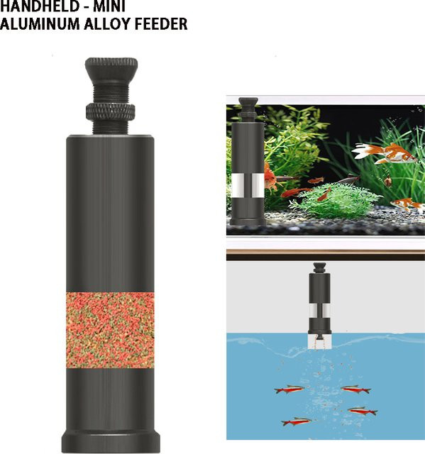 Handgehaltener Fingerdruck-Fischfütterer aus Aluminiumlegierung für die quantitative Fütterung kleiner Mengen im Aquarium - Bild 1
