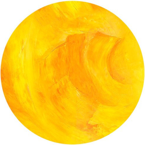 K&L Wall Art Vliestapete Runde Vliestapete Schüßler gelbe Sonne Gold, mehrfarbig, matt - Bild 1