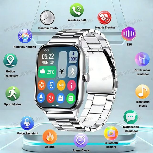 Ola Esporte Smartwatch, 2,01 Zoll AMOLED, Schwarz, Unisex, Wasserdicht - Bild 1