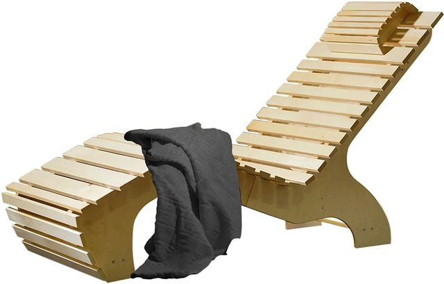 WEKA Komfortliege Wellnissage aus Spezialholz in Beige mit verstellbarer Kopfstütze - Bild 1