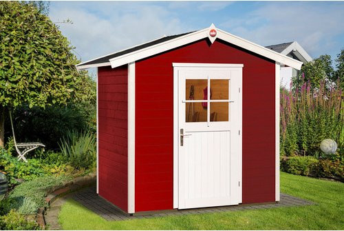 WEKA Gartenhaus 223 aus Fichtenholz mit Satteldach und Vordach in Rot, B/H/T: 260 x 227 x 174 cm - Bild 3