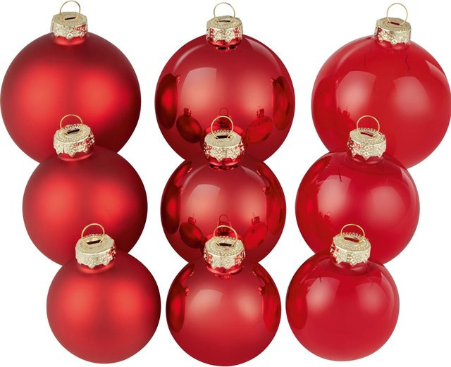 OBI Weihnachtskugeln aus Glas in Rot, 21er Set mit 3 Größen - Bild 1