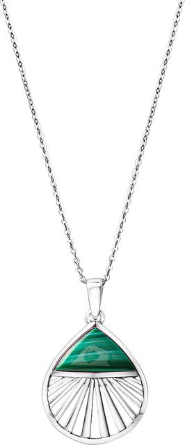 Zeeme Gemstones Anhänger mit Kette, 925 Silber, Malachit, Unisex - Bild 1