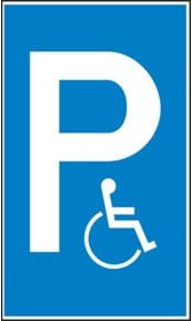SafetyMarking Parkplatzschild für Behinderte aus Aluminium in Blau, B: 40 cm, H: 60 cm - Bild 1