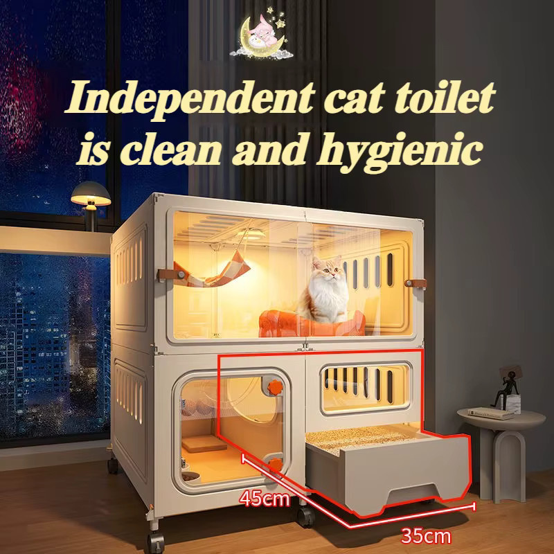 Katzenvilla Riemenscheiben-Design Katzenkäfig für den Außenbereich mit großzügigem Platz und stabilen Katzenhausregalen - Bild 2