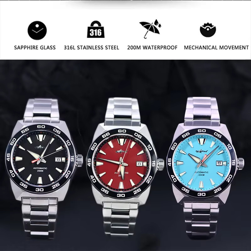 HEIMDALLR Taucheruhr, Automatik, Edelstahl, Schwarz, Saphirglas, Herren - Bild 2