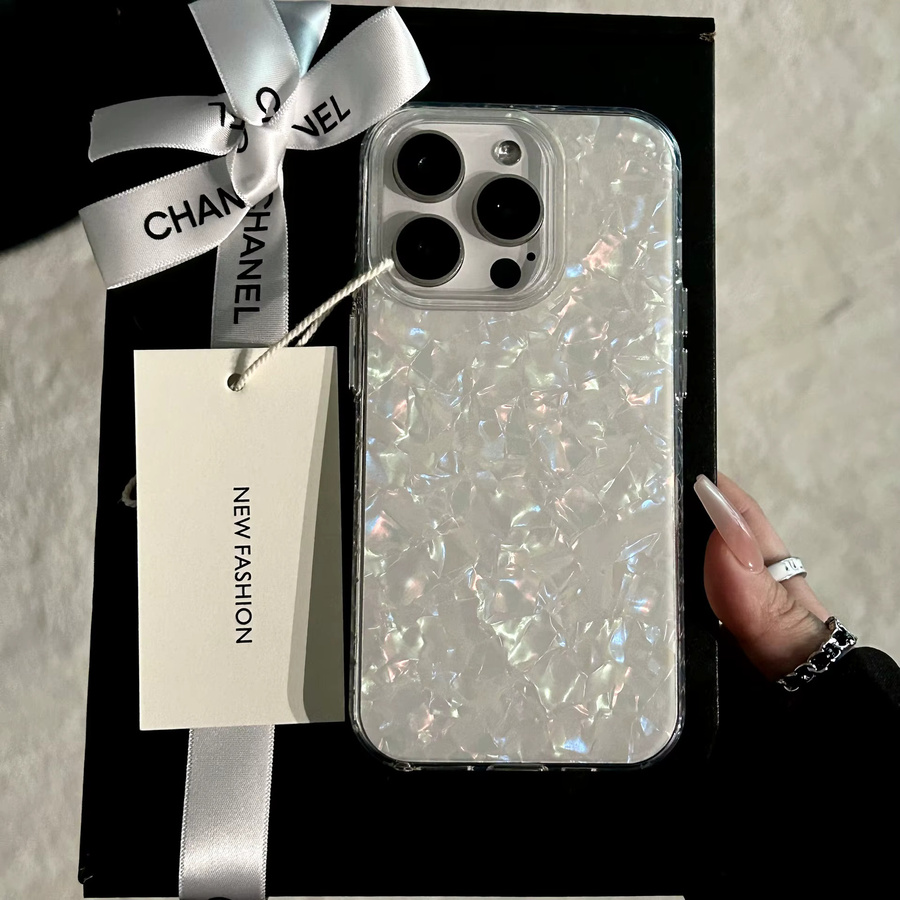 RPKKS Glitzer-Muschelschalen iPhone Hülle mit Marmor-Design und Stoßschutz für iPhone 17, 16, 15, 14, 13, 12, 11 Pro Max und Plus Modelle - Bild 5