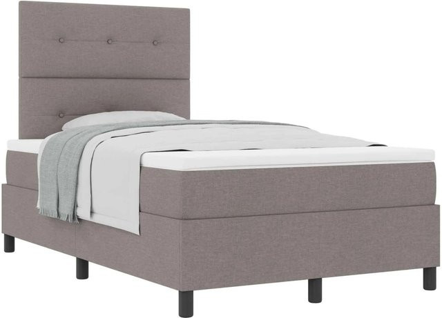 vidaXL Boxspringbett mit Matratze in Taupe, B/T/H: 120 x 200 x 203 cm, modernes Design mit Taschenfederkern - Bild 1