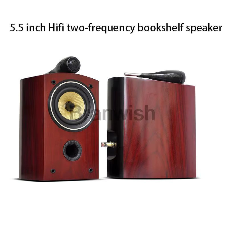 Branwish Passiver 2-Wege HiFi Regallautsprecher in Braun, 5,5 Zoll Monitorlautsprecher mit 75-150W für Heimkino und Studio - Bild 3