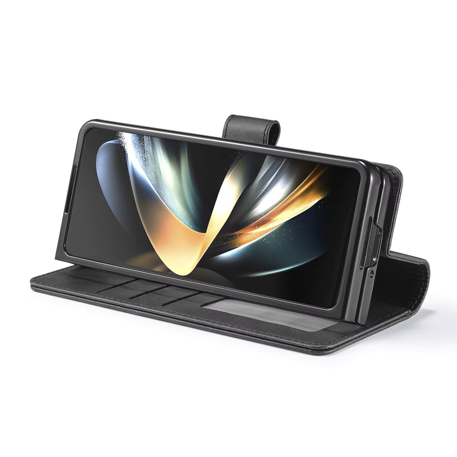 Luxuriöse Leder-Handyhülle für Samsung Galaxy Z Fold 7, 6, 5, 4, 3 in Schwarz mit Karten-Business-Halter und schlankem Design - Bild 2