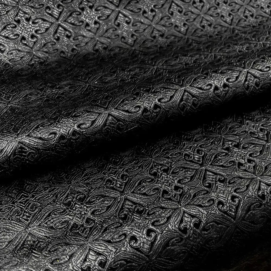 Findohope Damast Jacquard Stoff mit Vintage Blumenmuster in Rot zum Nähen von Vorhängen, Tischdecken und Kleidung - Bild 1