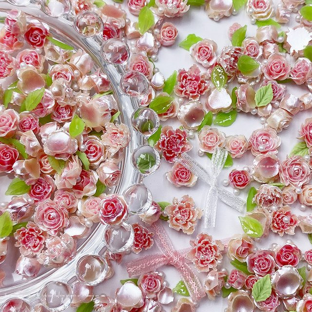 NAILFYOU Nail Art Charms, 20 Stück, Glitzer Blume, Rose Kamelie, Glänzend - Bild 1