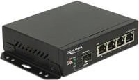 DeLock Netzwerk-Switch mit 4 x 1 GBit/s Ethernet-Ports und 1 x SFP, Schwarz - Bild 1