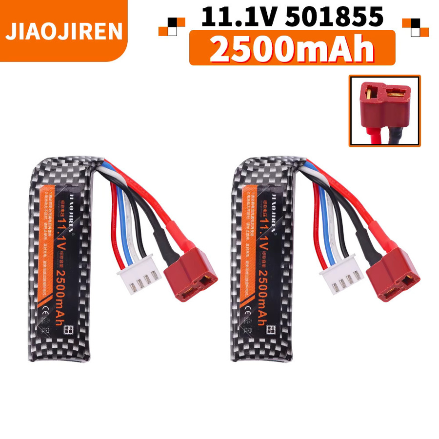 Jiaojiren LiPo-Airsoft-Akku 11,1 V 2500 mAh mit Deans-T-Stecker in Schwarz - Bild 2